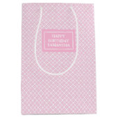 Monogramcadeautas Klassiek Roze Geruit Groot Model Medium Cadeauzakje (Voorkant)