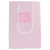 Monogramcadeautas Klassiek Roze Geruit Groot Model Medium Cadeauzakje (Achterkant)