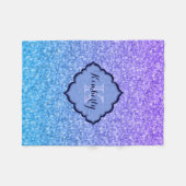 Monogramch kleurrijk glitter en sparkles Pattern Fleece Deken (Voorkant (Horizontaal))