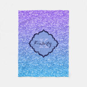 Monogramch kleurrijk glitter en sparkles Pattern Fleece Deken