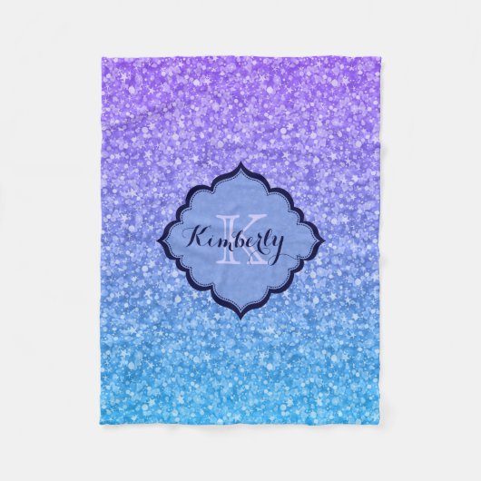 Monogramch kleurrijk glitter en sparkles Pattern Fleece Deken (Voorkant)