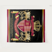 Monogramcoat van het wapenarsenaal rode gouddraak  wandkleed (Voorkant (horizontaal))