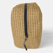 Monogramdatum op natuurlijke jute jute textuur toilettasje (Rechts)