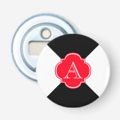 Monogramdecoratie Button Flesopener (Voorkant)