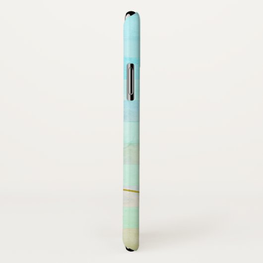 Monogramed Abstracte Turquois Stripes in Waterverf Case-Mate iPhone Case (Achterkant / rechts)