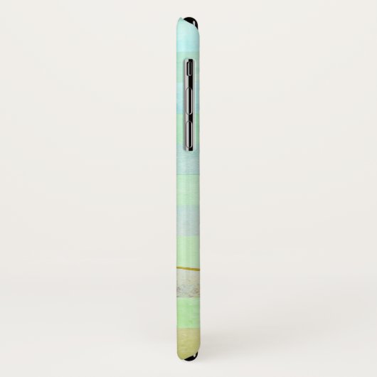 Monogramed Abstracte Turquois Stripes in Waterverf Case-Mate iPhone Case (Achterkant/links)
