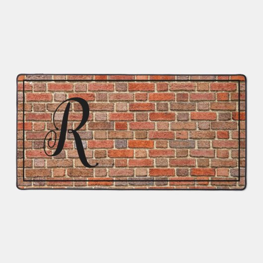 Monogramed bakstenen muur bureaumat (Voorkant)