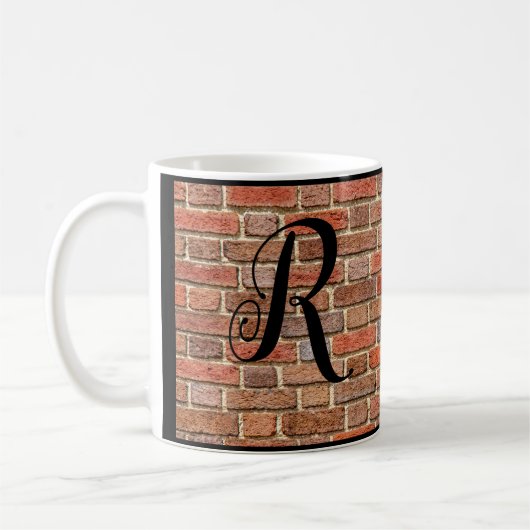 Monogramed bakstenen muur koffiemok (Links)