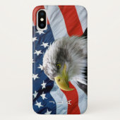 Monogramed Bald Eagle en American Flag Case-Mate iPhone Case (Achterkant)