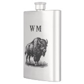 Monogramed bizon buffel op roestvrijstalen kolf flacon (Links)