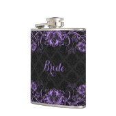 Monogramed Black Dammaskers Paarse Floral Lace Heupfles (Links)