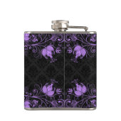 Monogramed Black Dammaskers Paarse Floral Lace Heupfles (Achterkant)