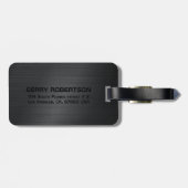 Monogramed Black geborsteld aluminium textuur 3 Bagagelabel (Achterkant horizontaal)