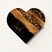 Monogramed Black Gold Elegant Script Copper Notitieboek (Achterkant)