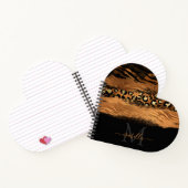 Monogramed Black Gold Elegant Script Copper Notitieboek (Binnen)