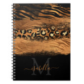 Monogramed Black Gold Elegant Script Copper Notitieboek (Voorkant)