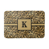 Monogramed Black Gold Leopard Cheetah Print Badmat (Voorkant)