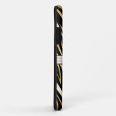 Monogramed Black Gold Zebra Print Pattern Case-Mate iPhone Case (Achterkant/rechts)