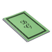 Monogramed Black op munt groen, Lulumama matching Notitieboek (Rechterzijde)