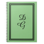 Monogramed Black op munt groen, Lulumama matching Notitieboek (Voorkant)