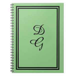 Monogramed Black op munt groen, Lulumama matching Notitieboek