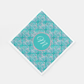 Monogramed Blauwgroen Pattern Napkins Servet (Hoek)