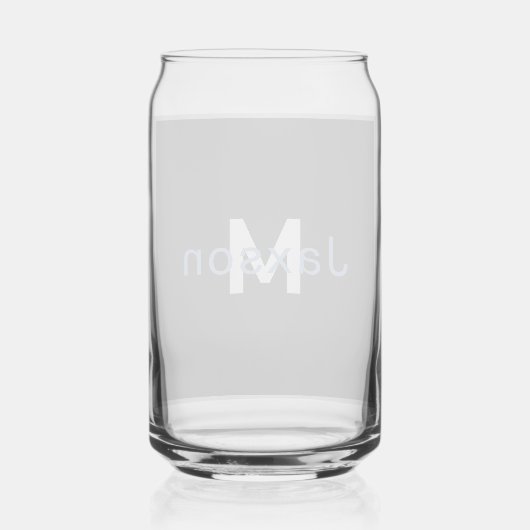 Monogramed Blikvorm Glas (Achterkant)
