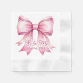Monogramed Bow Paper Napkins | huwelijksreceptie Servet