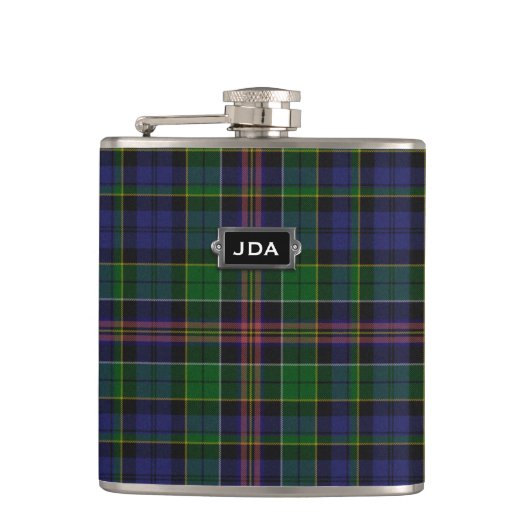 Monogramed Clan Allison Tartan Pset Flask Heupfles (Voorkant)