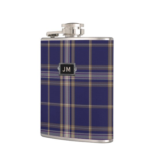 Monogramed Clan Baker Tartan Spelfles Heupfles (Links)