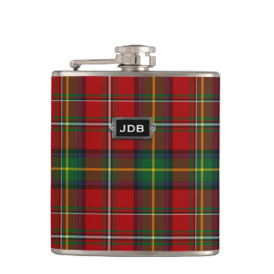 Monogramed Clan Boyd Tartan Pset Flask Heupfles