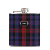 Monogramed Clan Brown Tartan Pset Flask Heupfles (Voorkant)