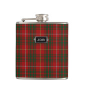 Monogramed Clan Bruce Tartan Pset Flask Heupfles (Voorkant)