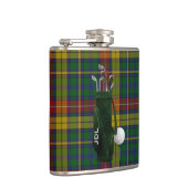 Monogramed Clan Buchanan Tartan Golfkolk Heupfles (Rechts)