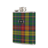 Monogramed Clan Buchanan Tartan Plaid Flask Heupfles (Links)
