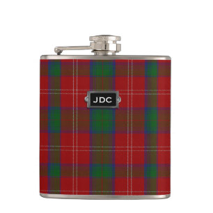 Monogramed Clan Chisholm Tartan Pset Flask Heupfles