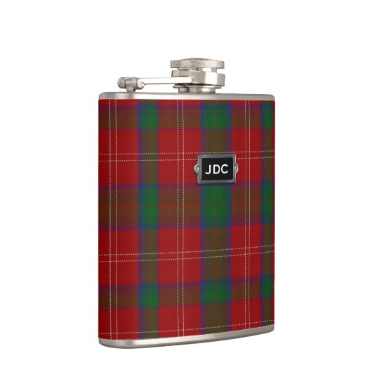 Monogramed Clan Chisholm Tartan Pset Flask Heupfles (Rechts)