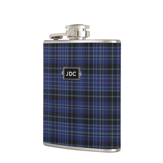 Monogramed Clan Clark Tartan Pset Flask Heupfles (Links)