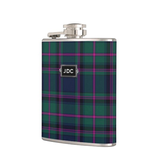 Monogramed Clan Cooper Tartan Plaid Flask Heupfles (Links)