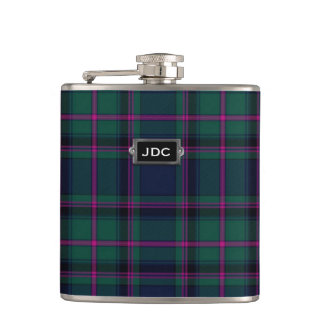 Monogramed Clan Cooper Tartan Plaid Flask Heupfles