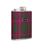 Monogramed Clan Crawford Tartan Pset Flask Heupfles (Rechts)