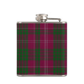 Monogramed Clan Crawford Tartan Pset Flask Heupfles (Achterkant)