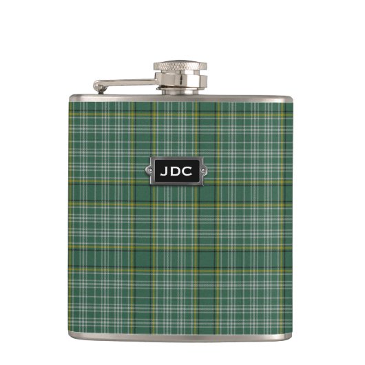 Monogramed Clan Currie Tartan Pset Flask Heupfles (Voorkant)