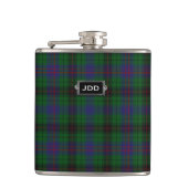 Monogramed Clan Davidson Tartan Plotselfles Heupfles (Voorkant)