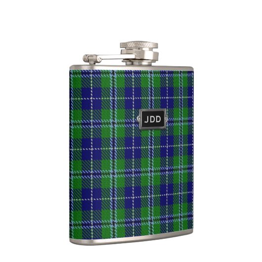 Monogramed Clan Douglas Tartan Pset Flask Heupfles (Rechts)