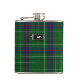 Monogramed Clan Duncan Tartan Plaid Flask Heupfles