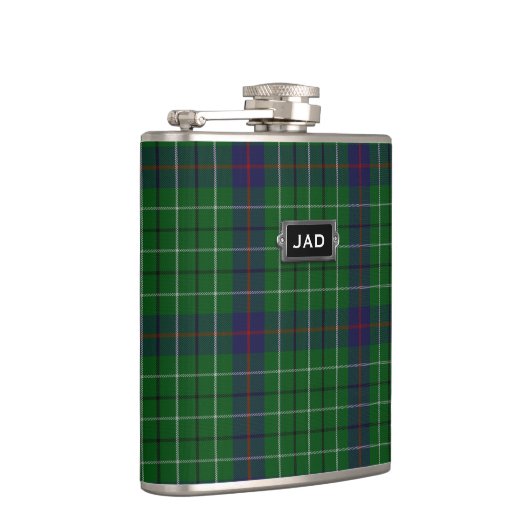Monogramed Clan Duncan Tartan Plaid Flask Heupfles (Rechts)
