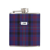Monogramed Clan Dundonald Tartan Plaid Flask Heupfles (Voorkant)