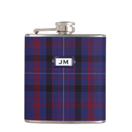 Monogramed Clan Dundonald Tartan Plaid Flask Heupfles