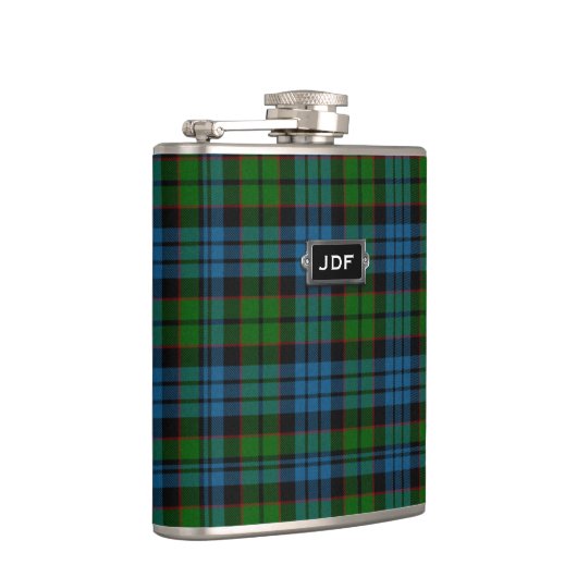 Monogramed Clan Fletcher Tartan Pset Flask Heupfles (Rechts)